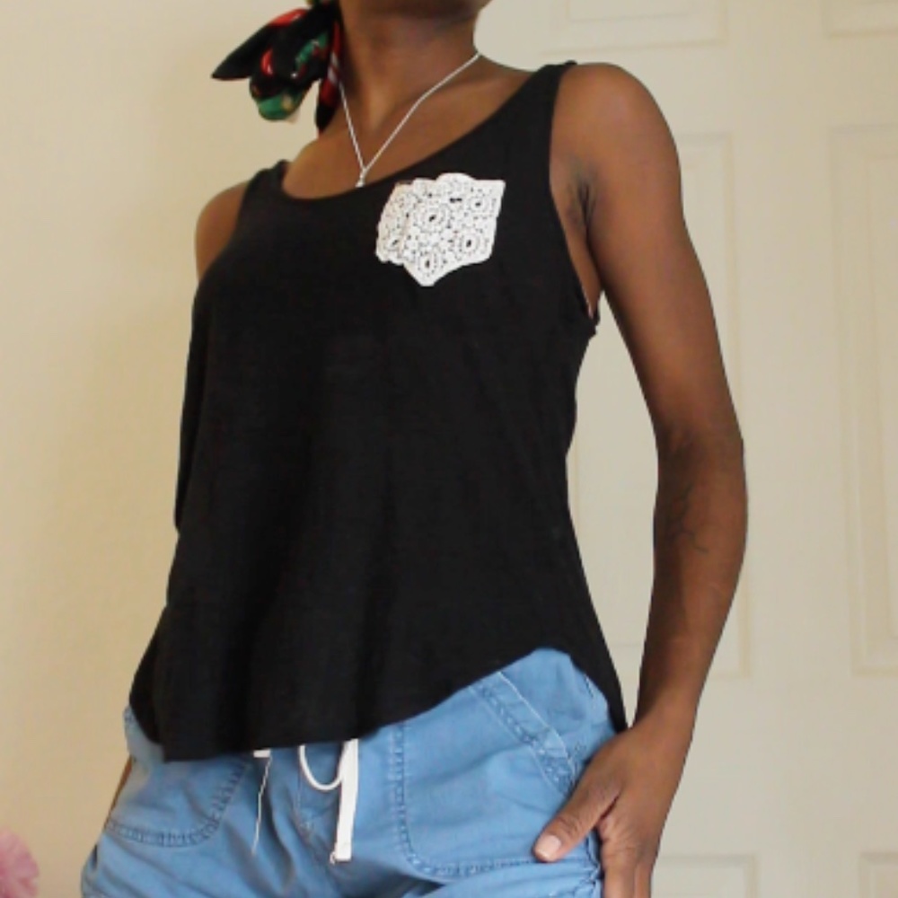 Soft, sheer black tank top